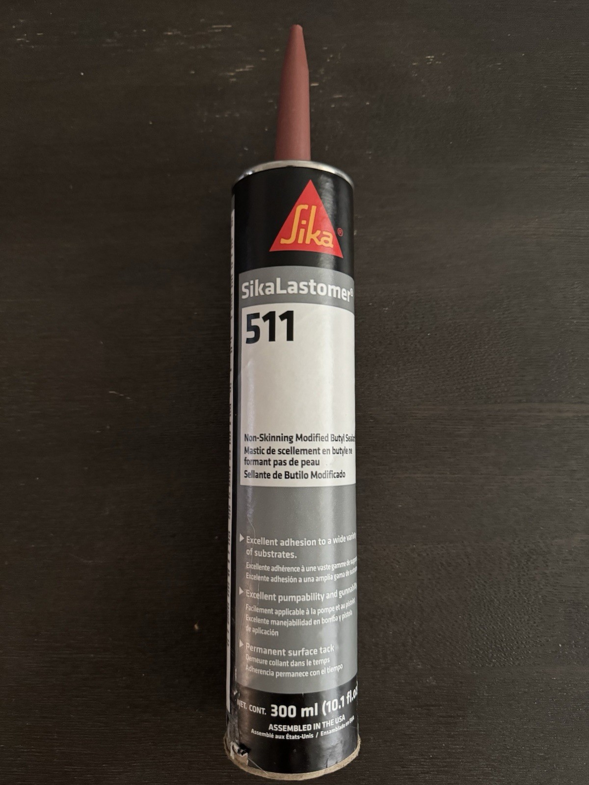 SikaLastomer 511 Non-Skinning Modified Butyl Sealant 300 ml Cartridge (1 Tube)