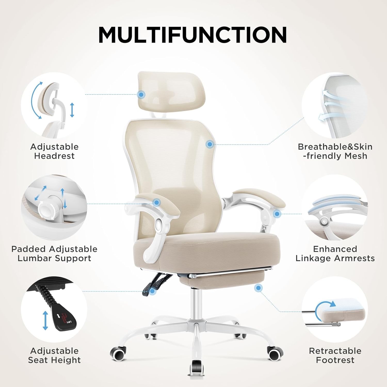 Reclining Office Chair with Footrest