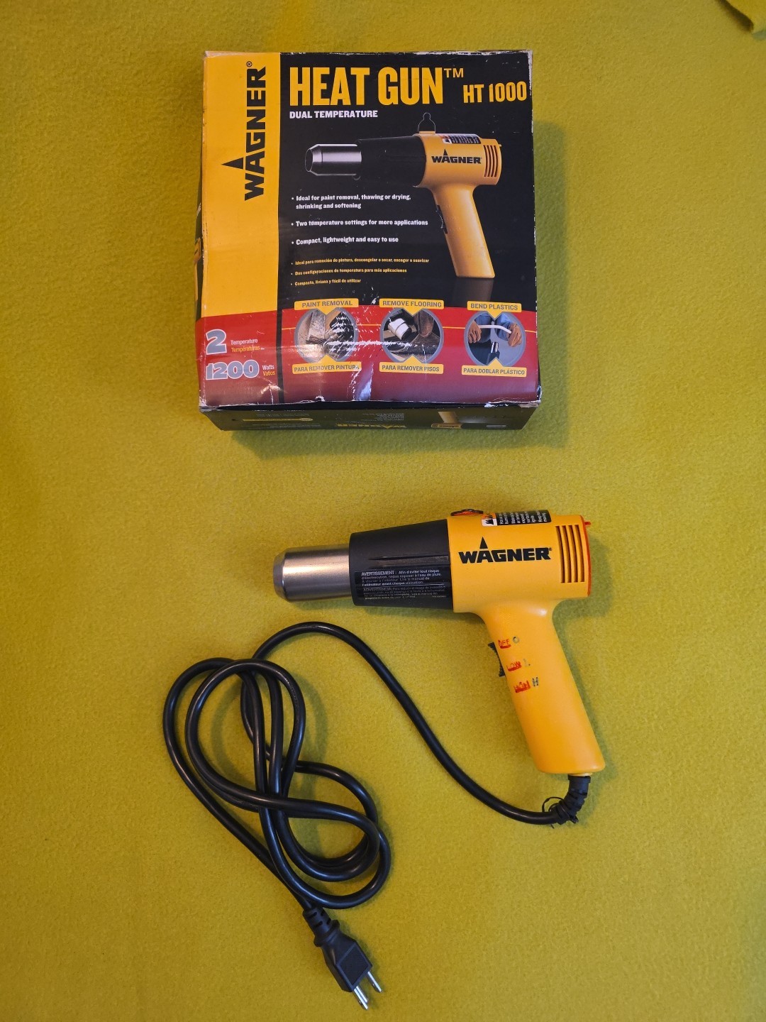 WAGNER HT1000 1200-Watt 2 Temperature Settings Heat Gun - Tested & Works