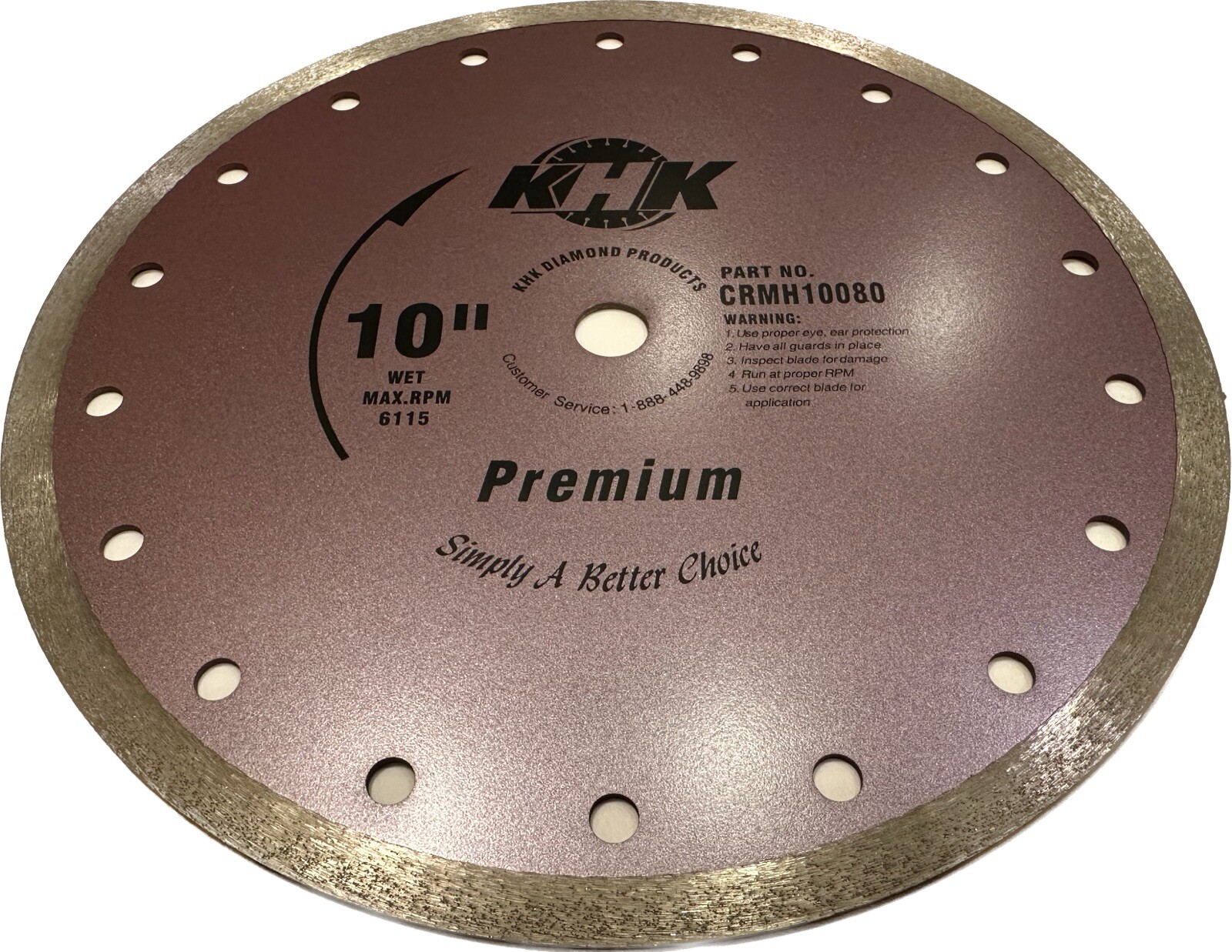 10" x .080" Premium Continuous Rim Marble Blade, Wet Cut