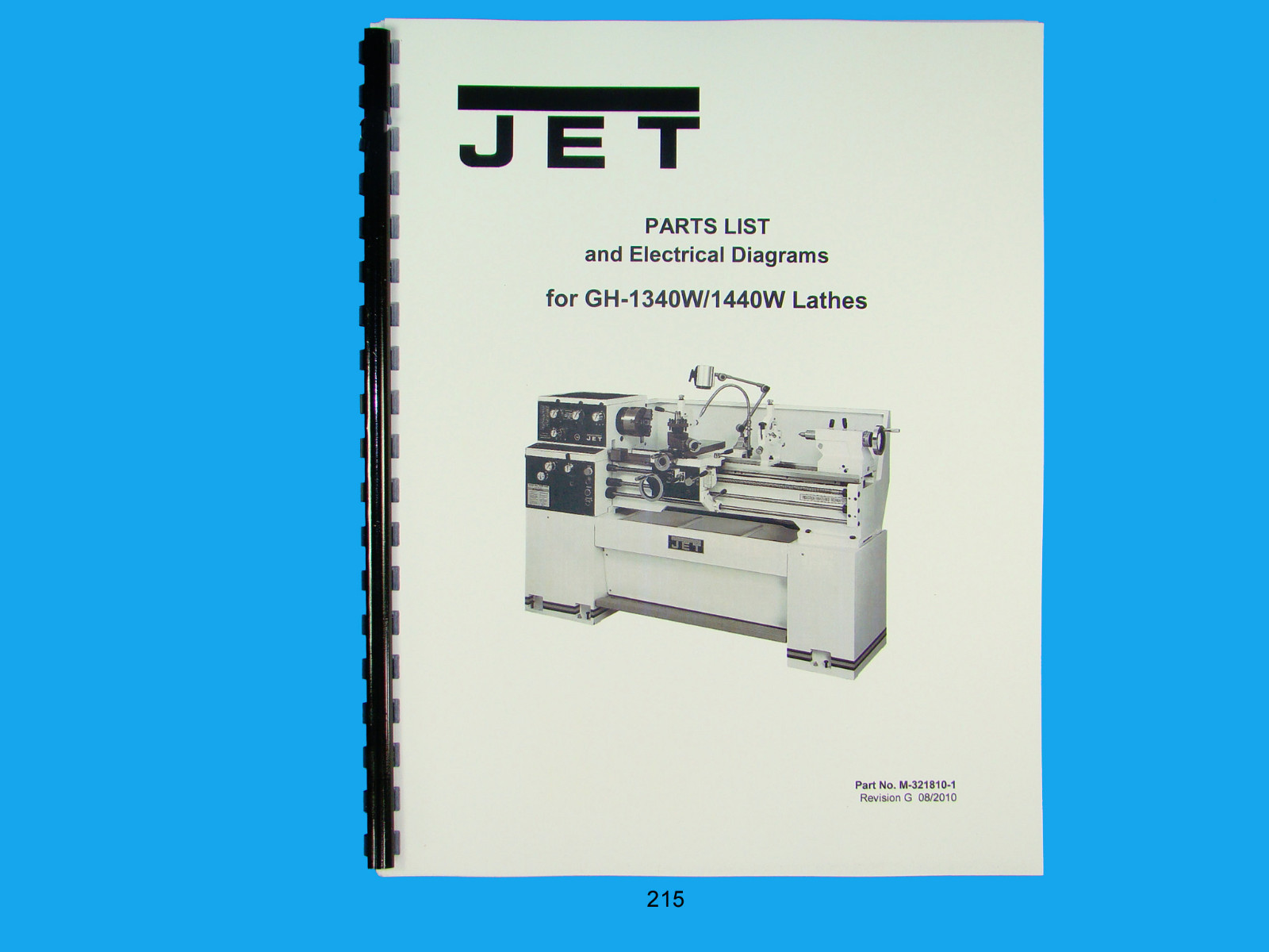Jet  GH-1340W/1440W Lathe  Parts List & Electrical Diagrams   Manual   *215