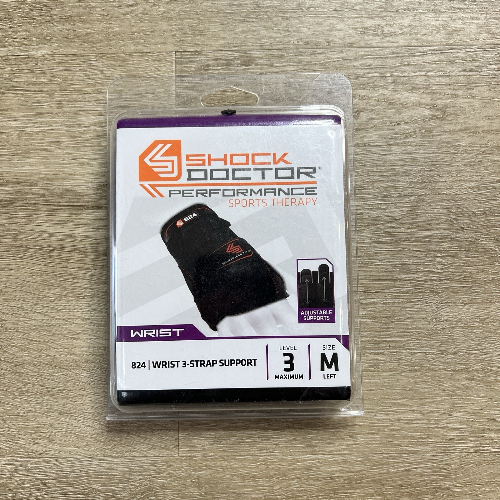 Shock Doctor 824 Wrist 3 Strap Support Level 3 LEFT Size Medium New