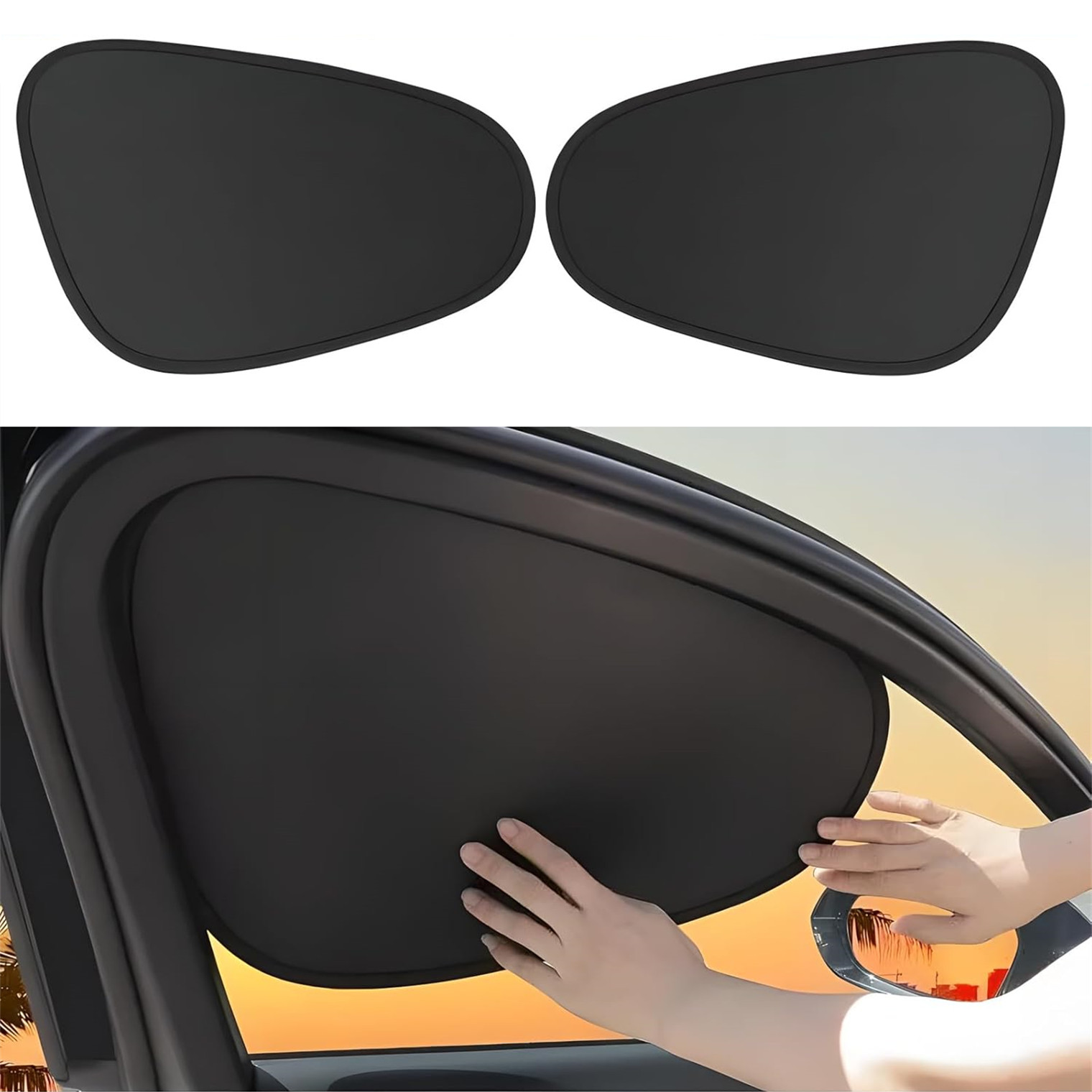 2Pcs For Dodge Car Side Window Sun Shade Static Cling UV Blocker Visor Extender