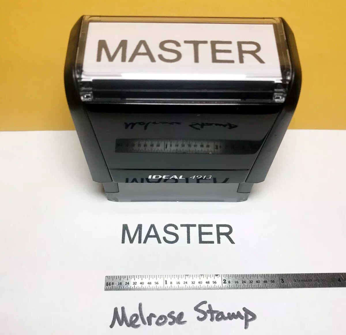 Master Rubber Stamp Black Ink Self Inking Ideal 4913