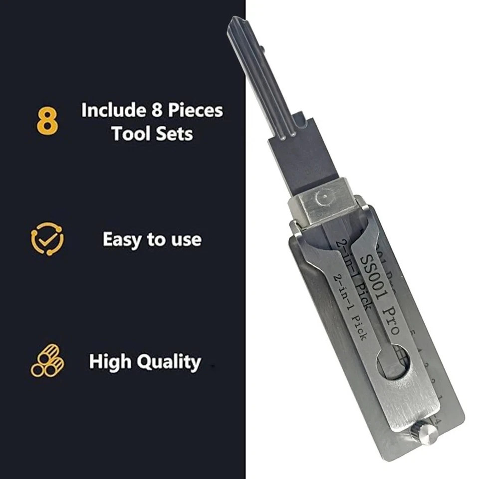 2-in-1 Stainless Steel Key Decoder SS001 PRO Lock Decoder Repair Tools