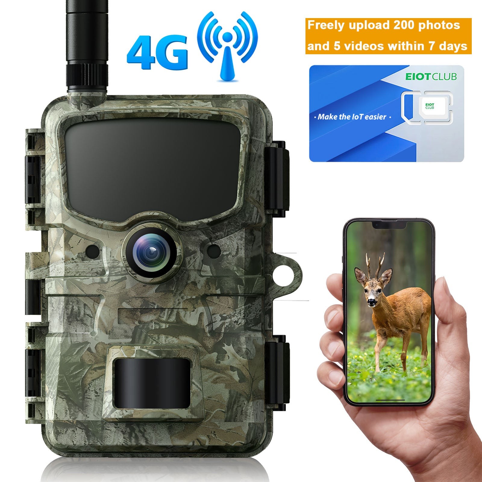 Cellular Trail Camera Sends Picture Video to Cell Phone 4G LTE Game Camera 1080P