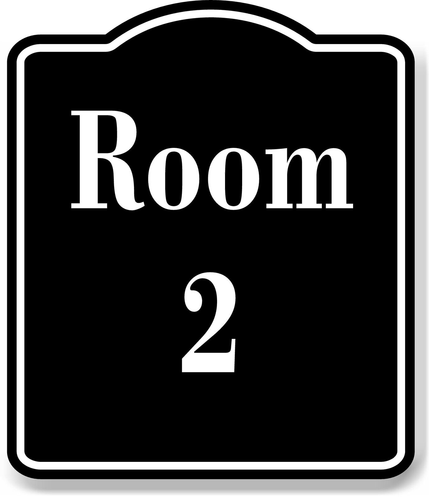 Room 2 Number Building BLACK Aluminum Composite Sign