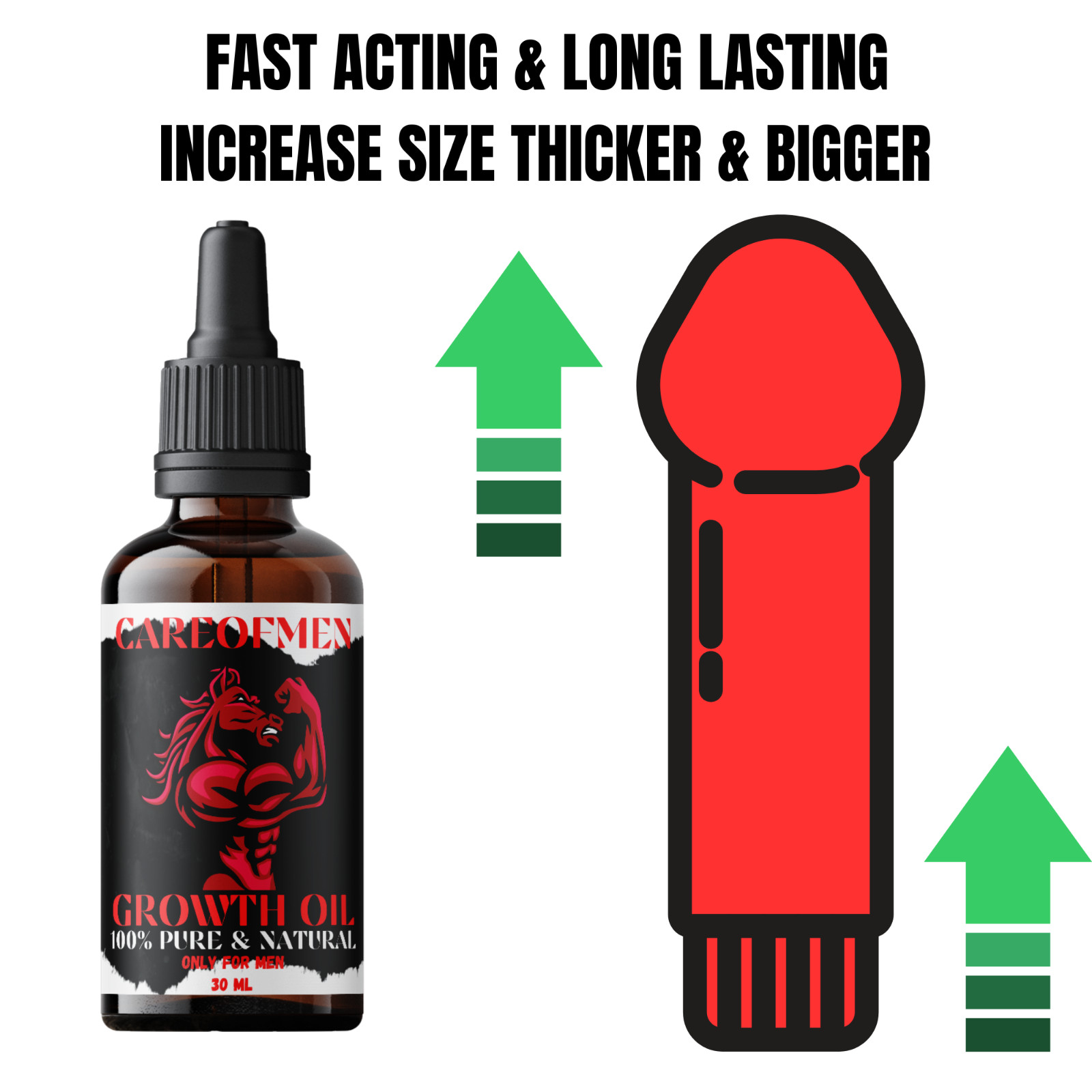 #1 NEW XXXL GAIN 14+ INCHES ENLARGER GROWTH OIL| FASTER - 30 ML + FREE SHIP WW