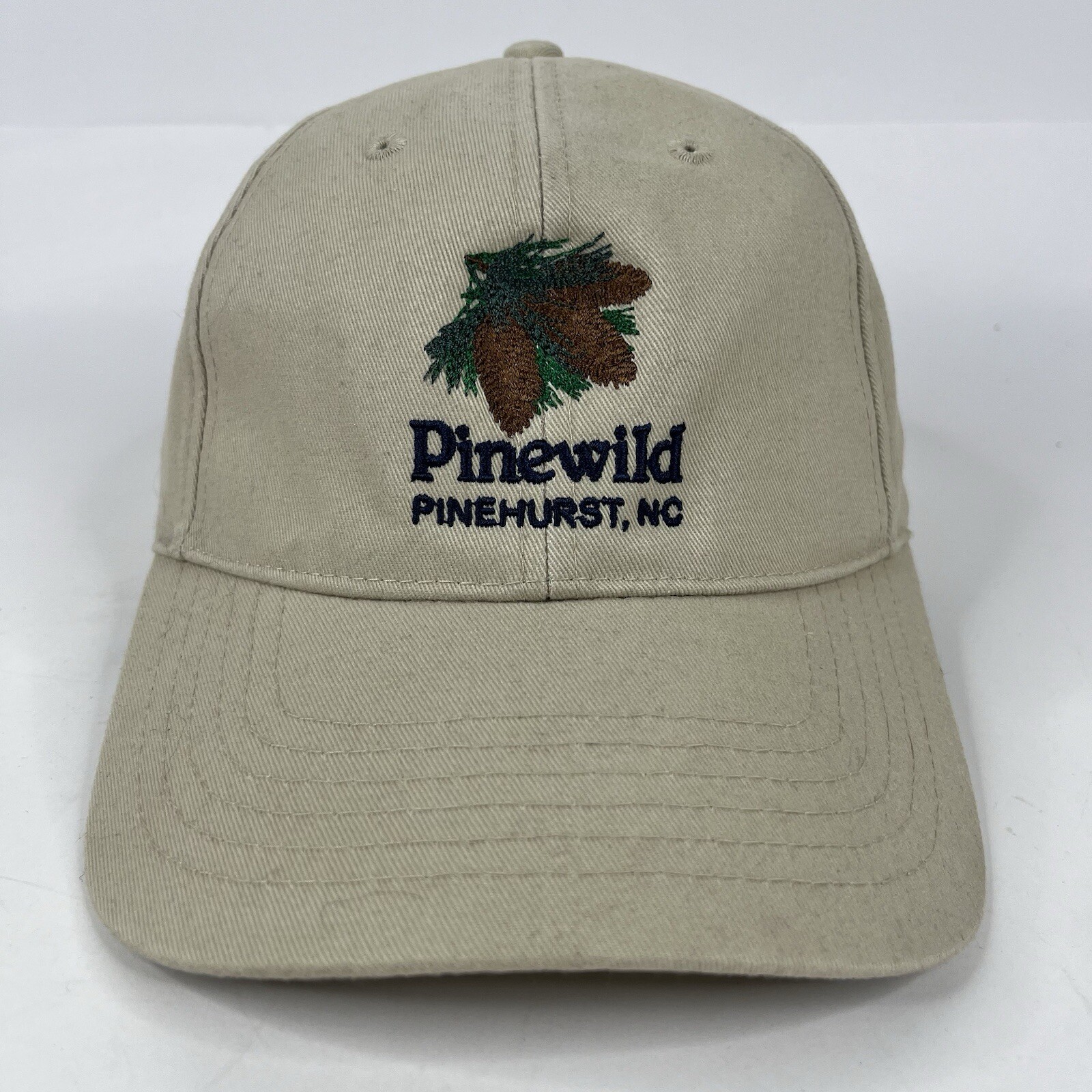 Pinehurst Hat Cap Blue Strap Back Mens Beige Pinewild Golf Course Staff