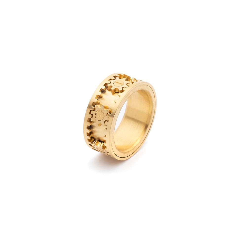 Kinekt Design Gear Ring - Stainless Steel - Original -  Gold - Brand New