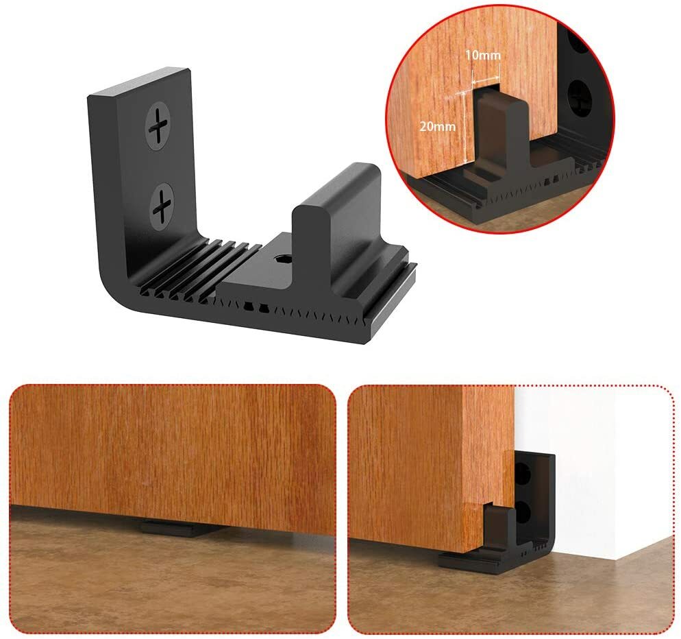 CCJH Adjustable Floor Guide for Sliding Barn Door Bottom Wall Mount Stay Guide