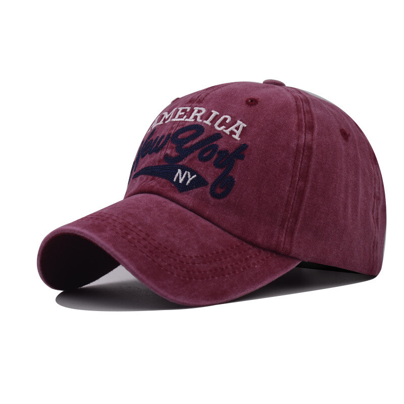 Men Women Baseball Cap Washed Cotton Embroidered Sunshade Hat Korean hip pop