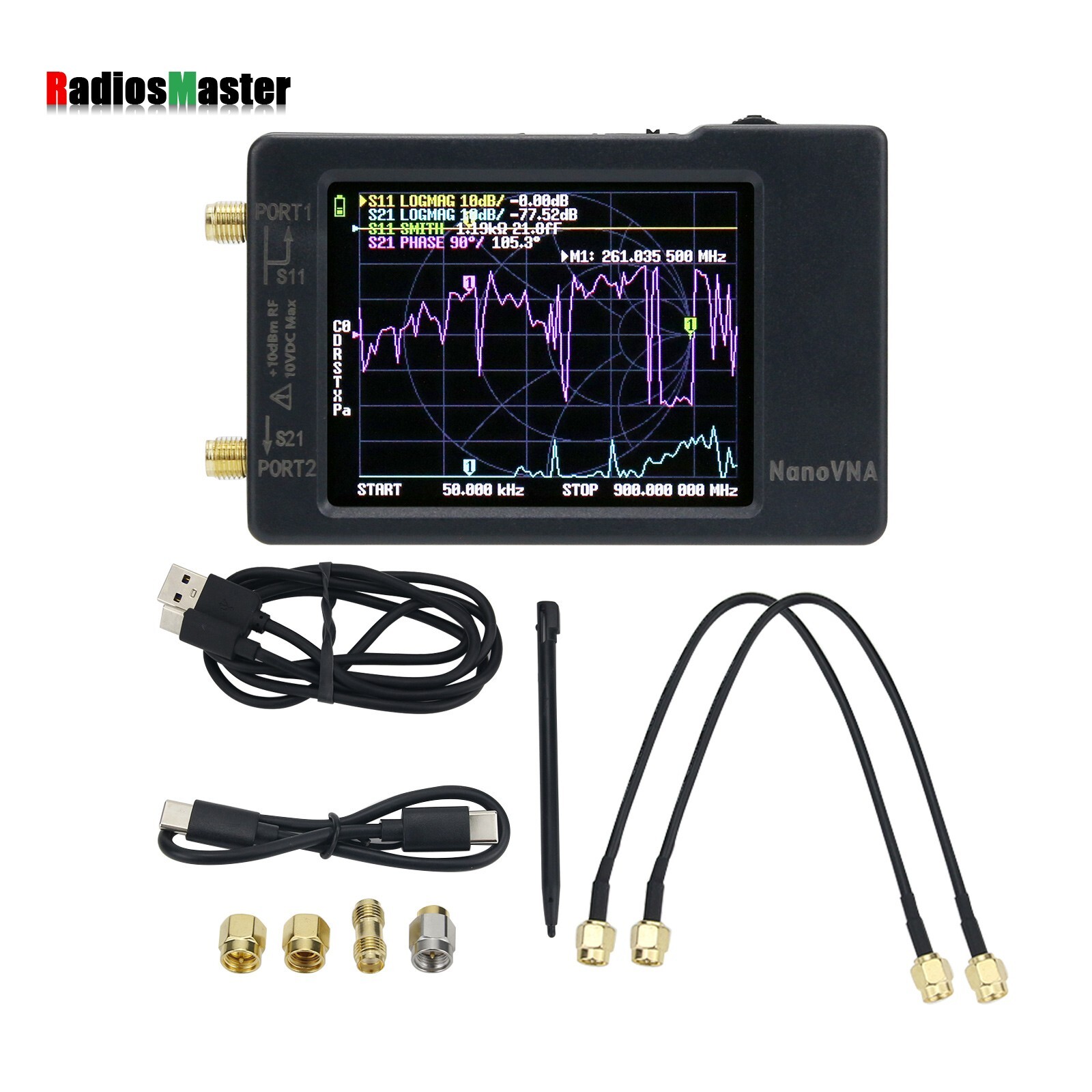 NanoVNA 50KHz-1.5GHz Very Tiny Handheld Vector Network Analyzer MF HF VHF