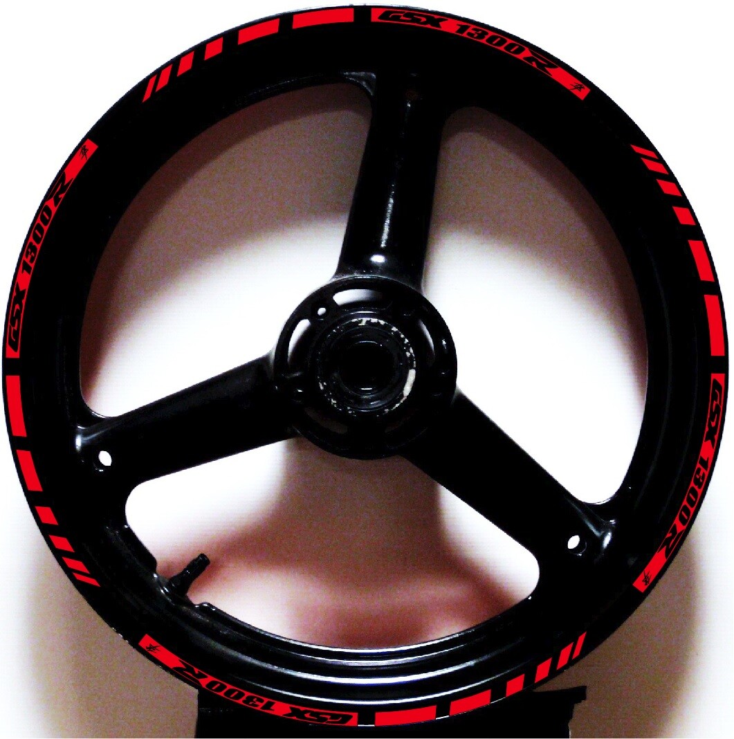 RED GP STYLE CUSTOM RIM STRIPES WHEEL DECALS TAPE STICKERS SUZUKI Hayabusa BUSA