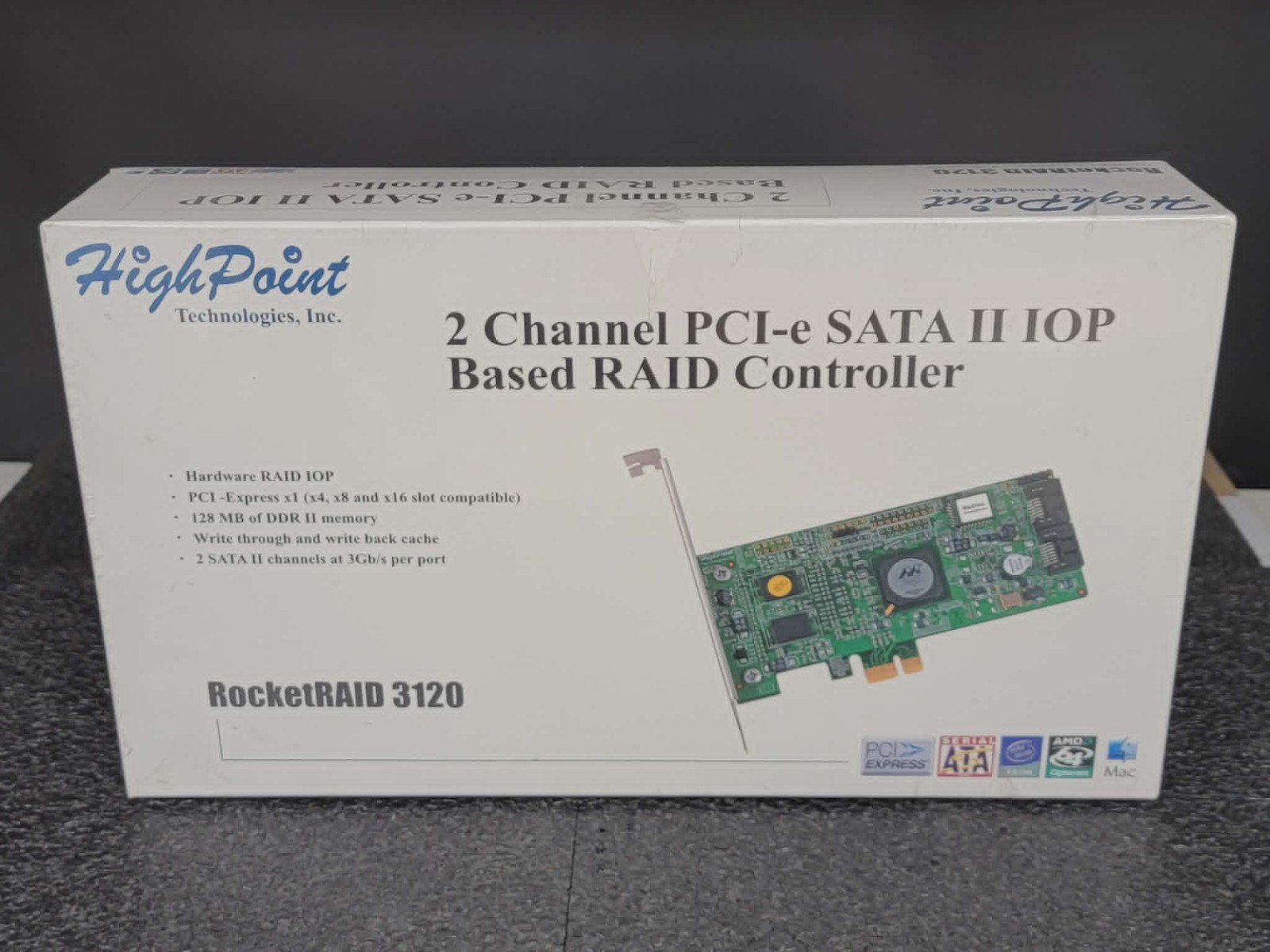 HighPoint RocketRAID 3120 PCI-e SATA II 3Gb/s 2 Channel RAID Controller Card