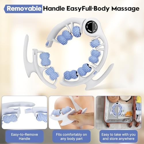Anti-Cellulite Massage Roller with Detachable Handles | Lymphatic Drainage Blue