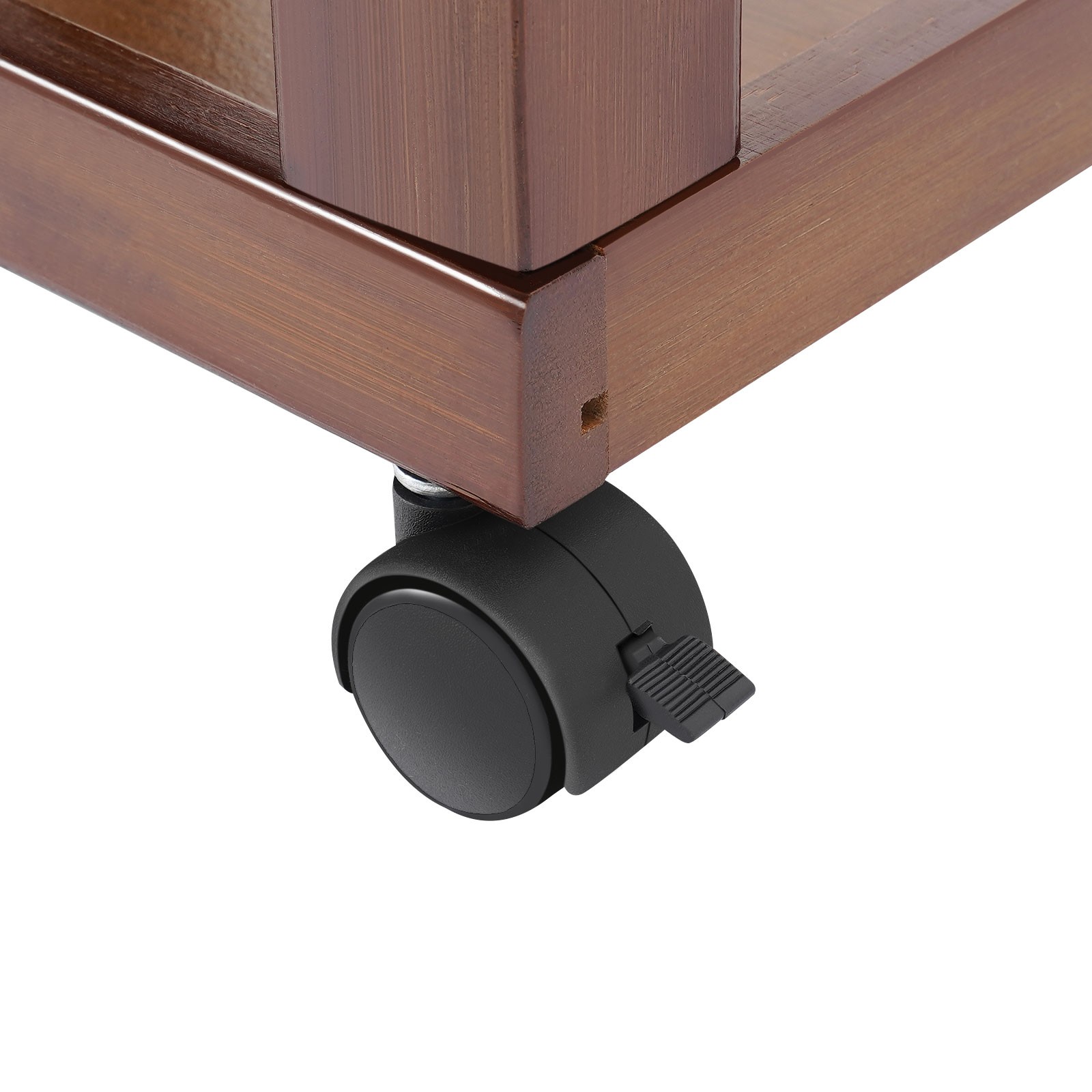 3-Tier Dark Brown Wood Nightstand End Table for Small Spaces with Open Storage