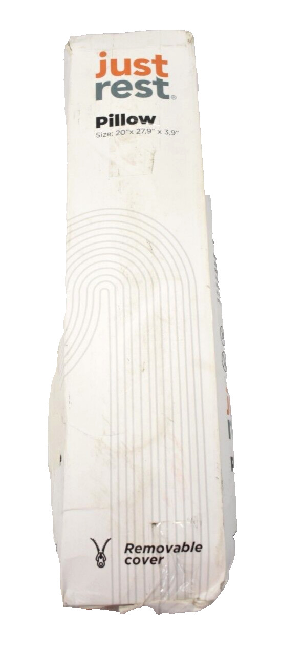 Just Rest Luxury Memory Foam Pillow 3.9" x 20" x 27.9" White Standard Bedding