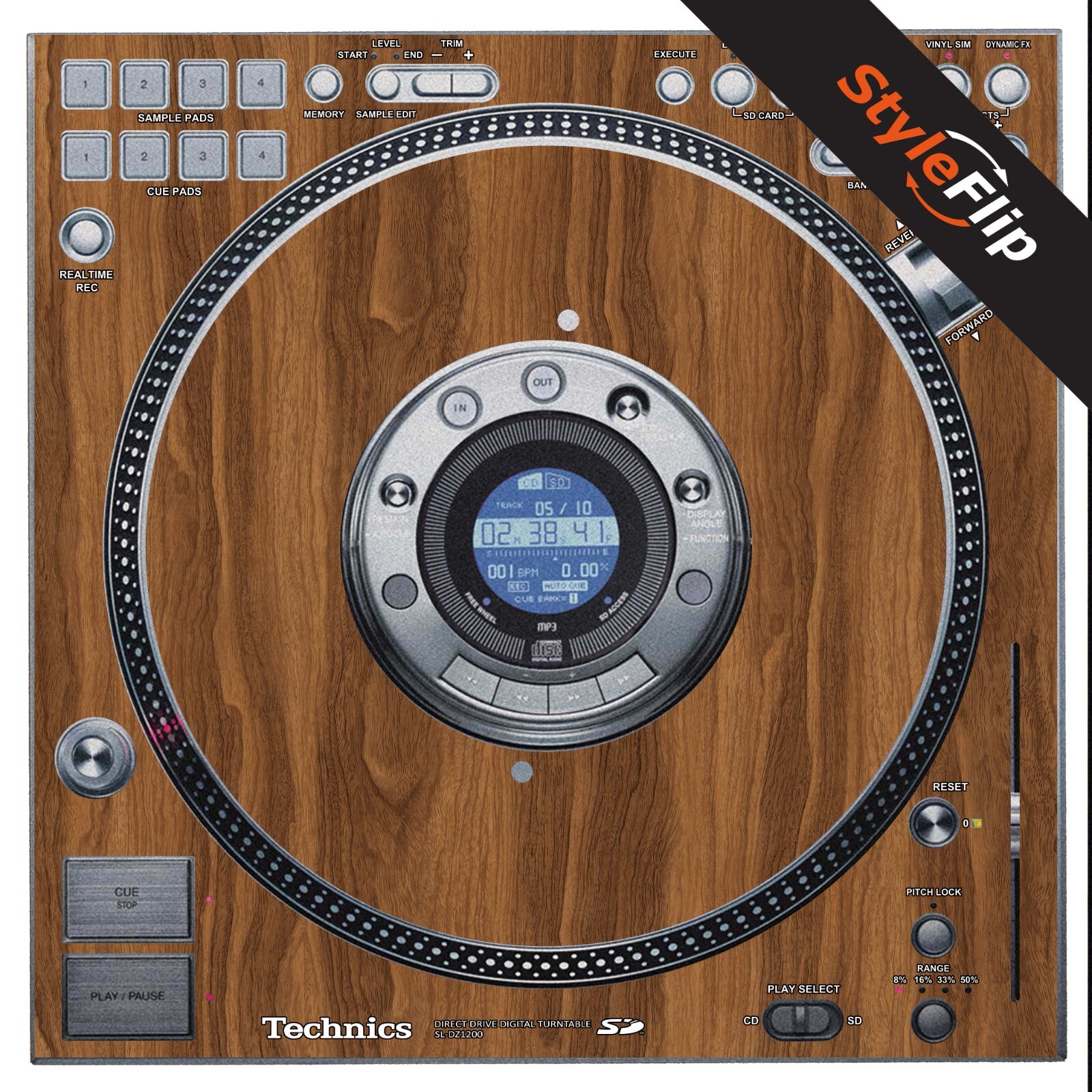 Technics SL - DZ1200 Skins | Wood 2 | Protective Decal | StyleFlip Skins
