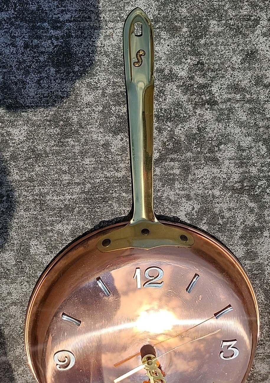 Copper Pan Skillet Clock