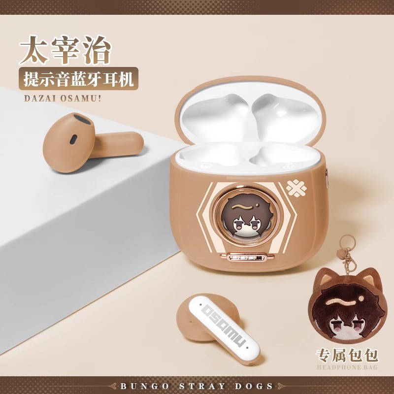 Bungo Stray Dogs Dazai Osamu Wireless Bluetooth Earphone L-Shape Plug Headphones