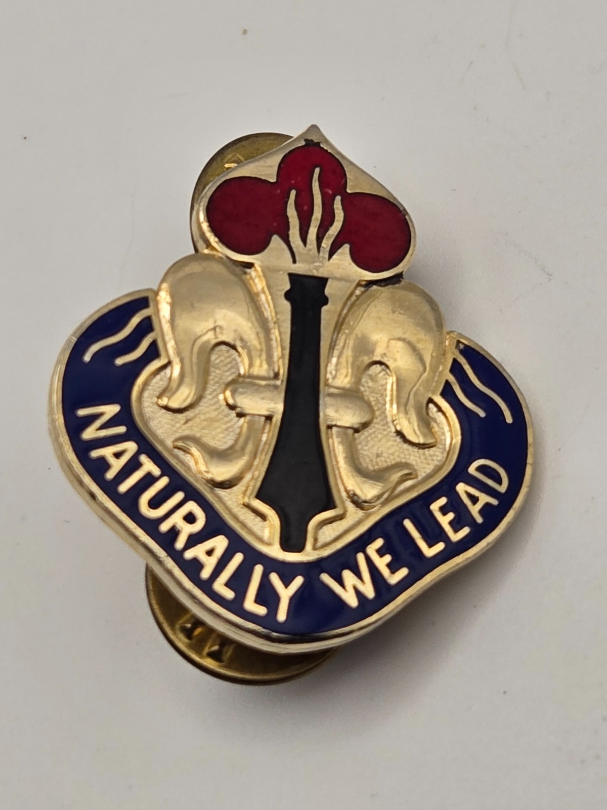 Vintage Army DUI Pin - "Naturally We Lead" 214th Fires Brigade