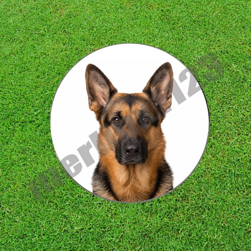 Black Tan German Shepherd Dog Golf Ball Marker + Switchblade Divot Tool