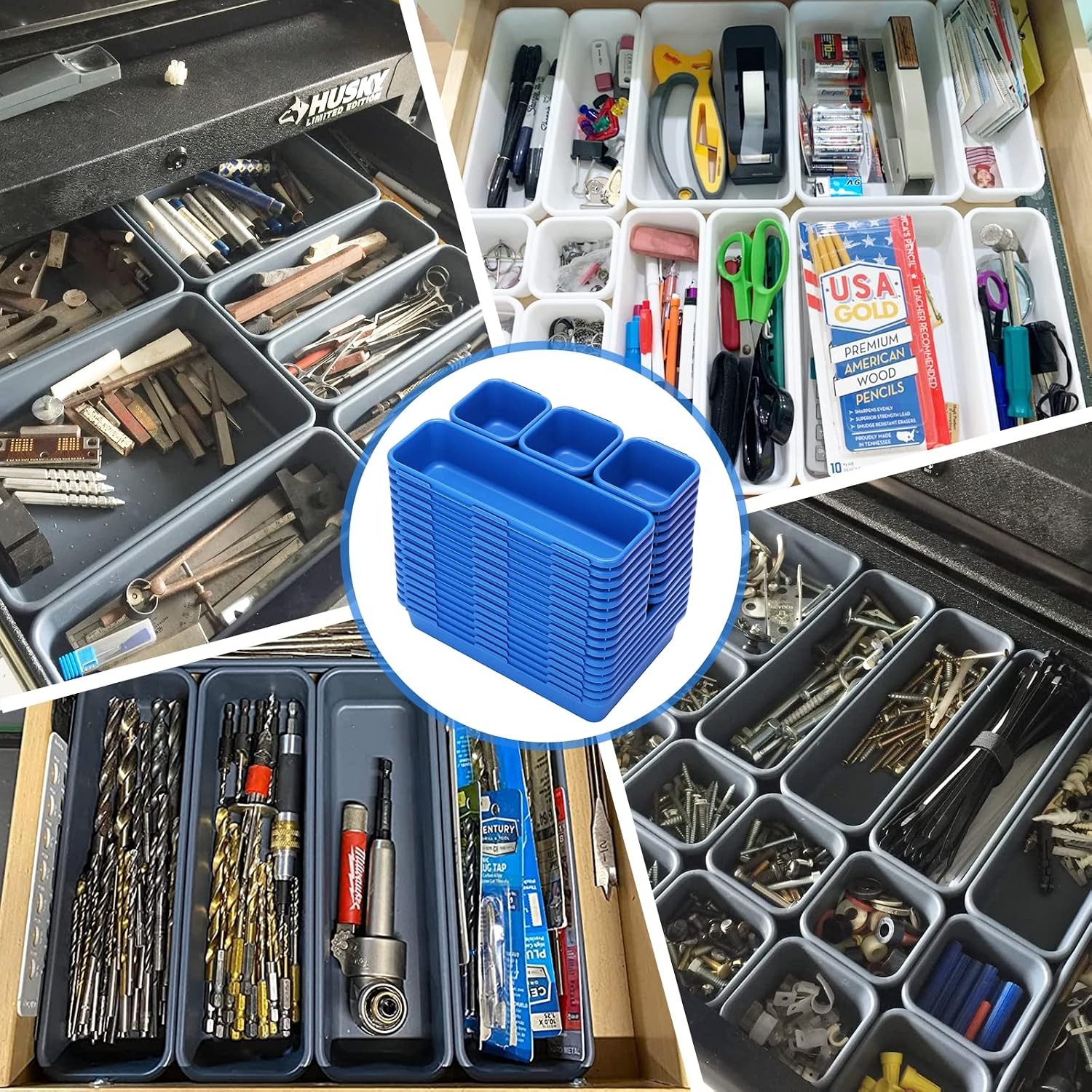 42 Pack Tool Box Organizer Tool Tray Dividers Rolling Tool Drawer Organization