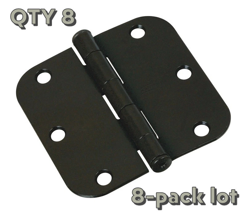 8-pack lot National N830-197 Oil Rubbed Bronze 5/8" radius Door Hinge 3-1/2"