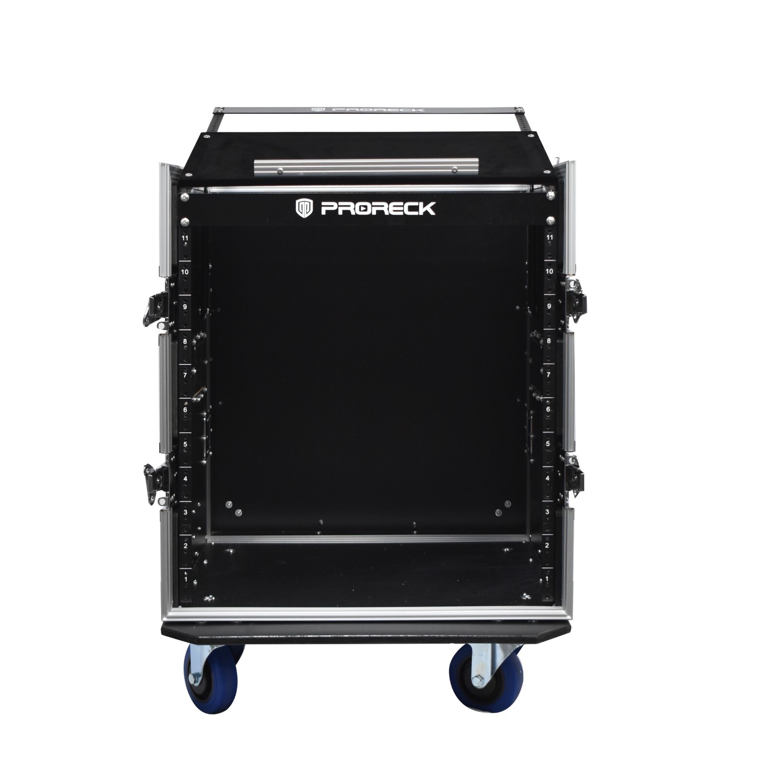 proreck 12U space Rack Case With Slant Mixer Top, 20'' Rackable Depth for DJ