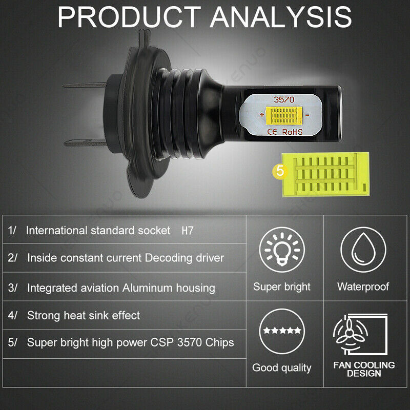 For Subaru Outback Legacy 2005-2013 2014 High/Low Beam LED Headlight Bulbs 6000K