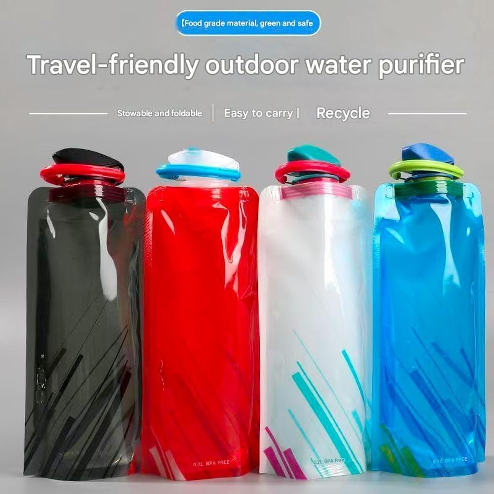 Durable & Convenient Foldable White-Red Hydration Bladder for Active Lifestyles