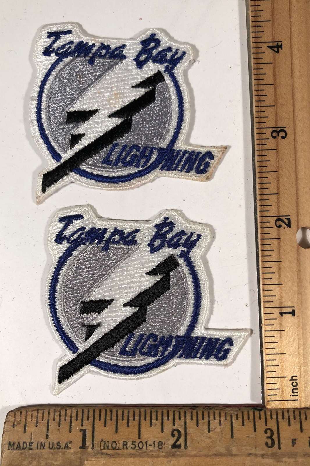 Vintage Lot 2 Tampa Bay Lightning Logo Patch NHL Ice Hockey 1990s