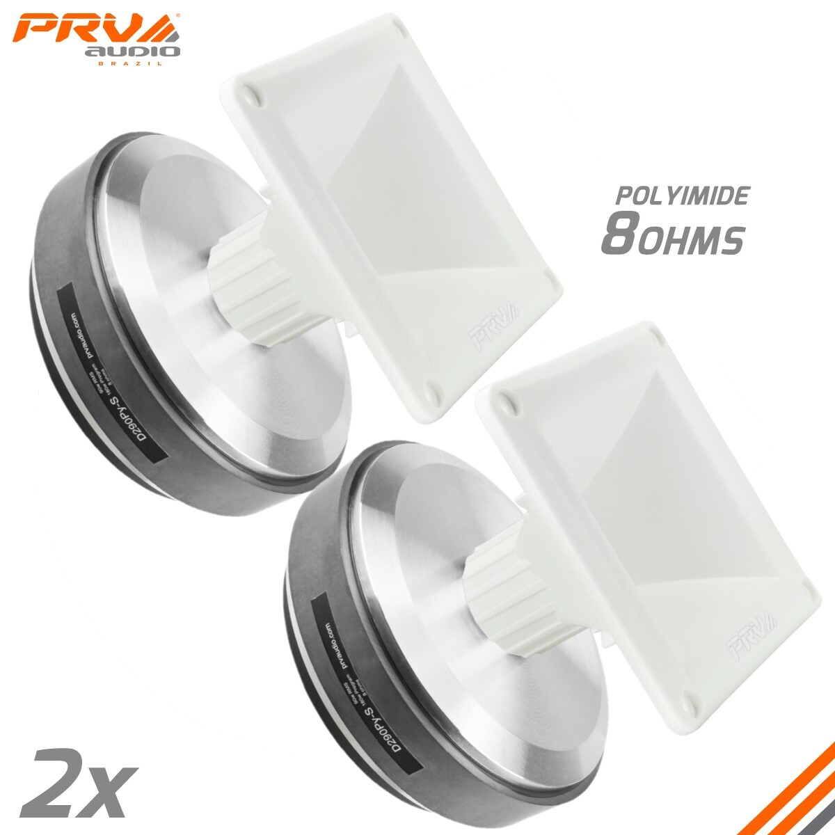 2x PRV Audio D290Py-S 1" Compression Driver + WG11-25 White Horns