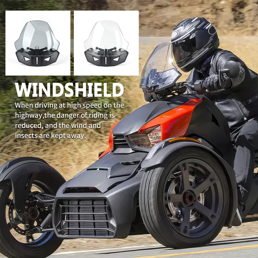 2019-2023 Adjustable Sport Windshield Windscreen For Can Am Ryker 600 900 Rally