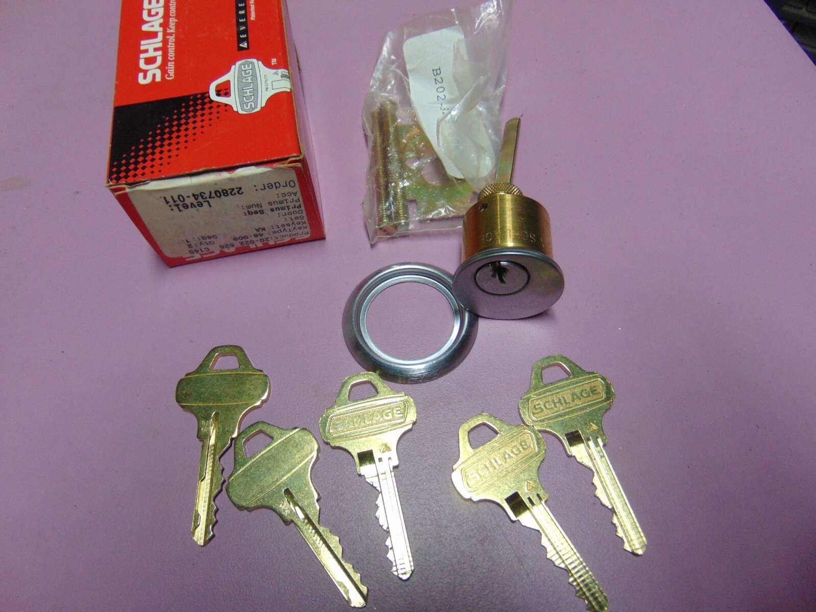 5 KEYS EVEREST SCHLAGE RIM LOCK C145 KEYS CUT THE SAME LOCKSMITH