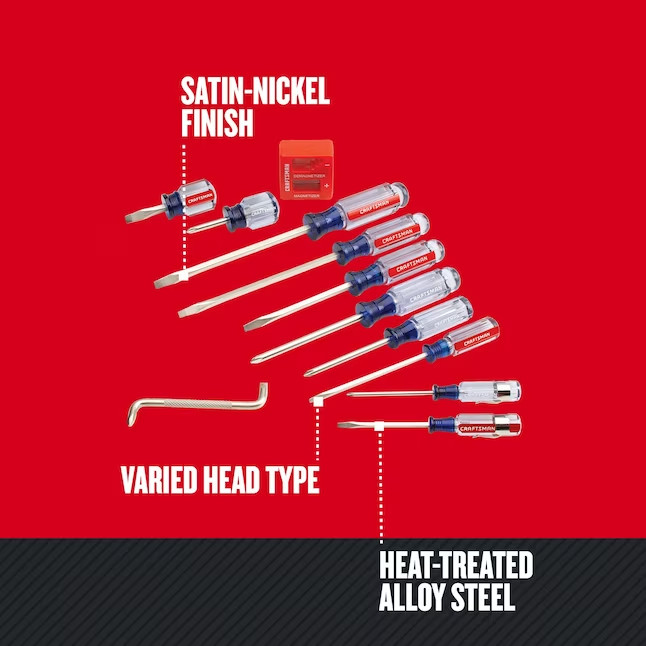 CRAFTSMAN Screwdriver Set, Assorted, 12Piece (CMHT65044)