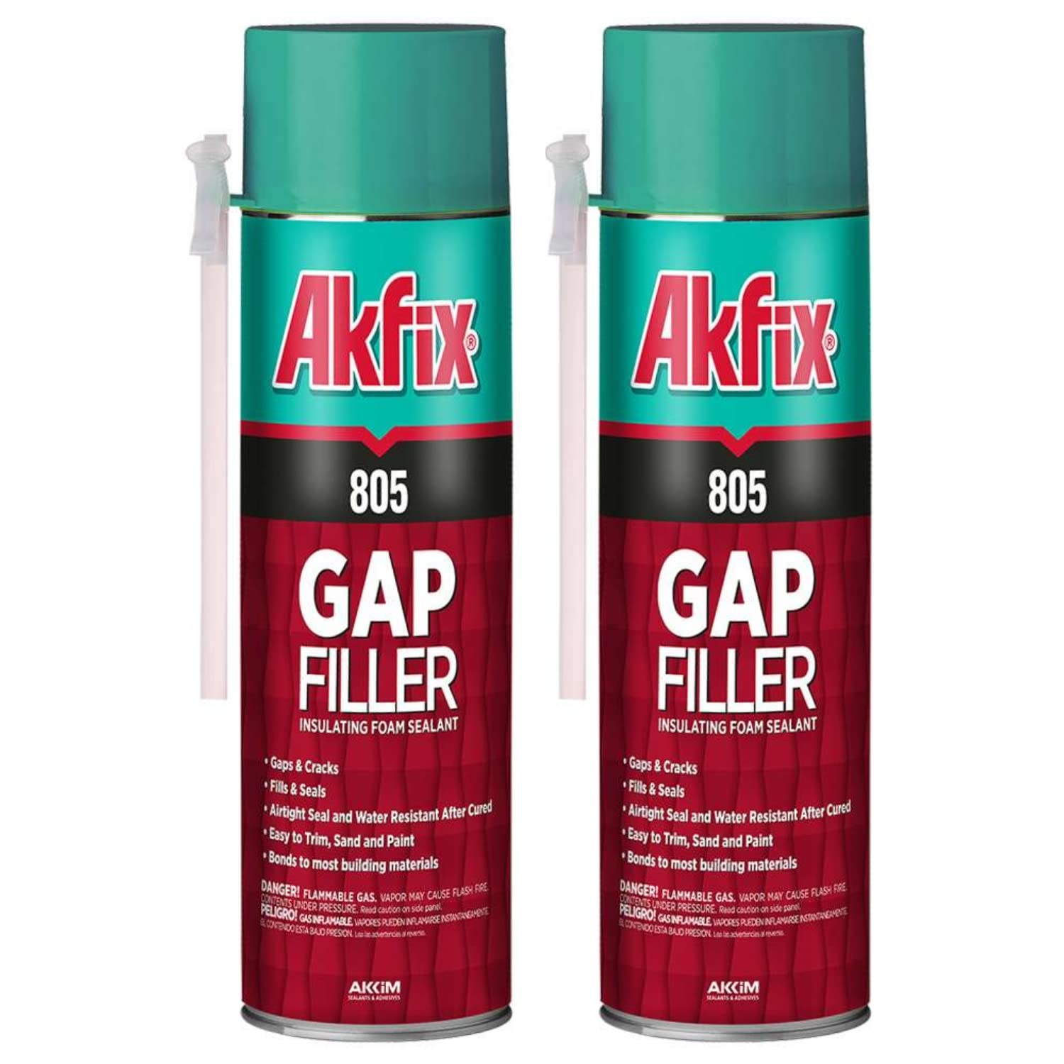Akfix 805 Gap Filler Expanding Foam Sealant (2x12 Oz.)- 2 Pack, Gaps & Cracks