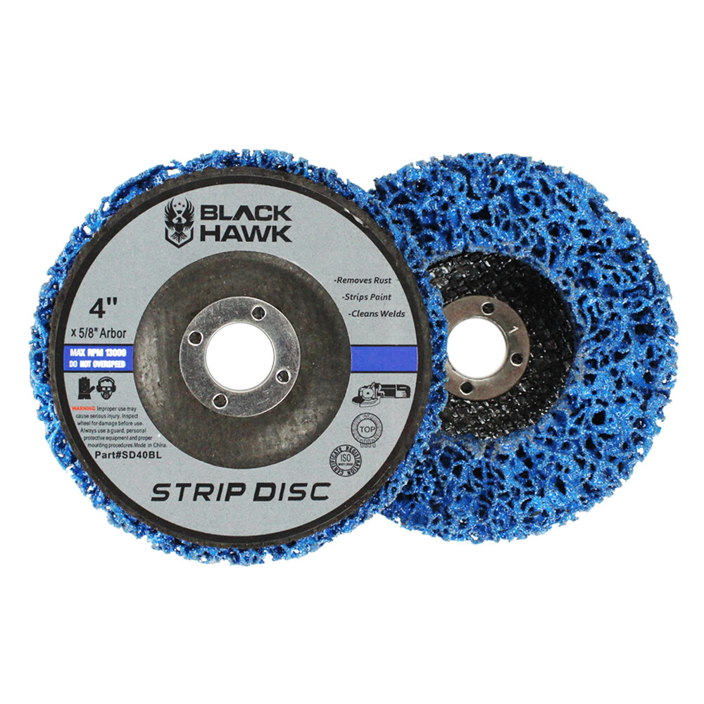 5 Pack - 4" x 5/8" Black Hawk Clean & Strip Discs Paint and Rust Removing Wheels