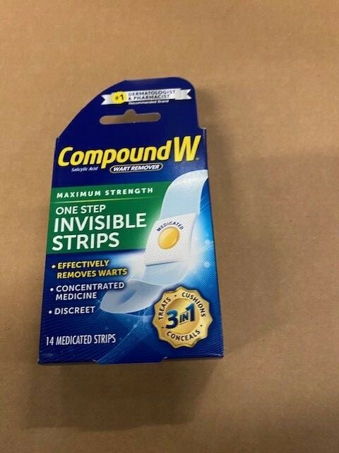Compound W Wart Remover, One Step Invisible Strips - 14 Medicated Strips (NEW)