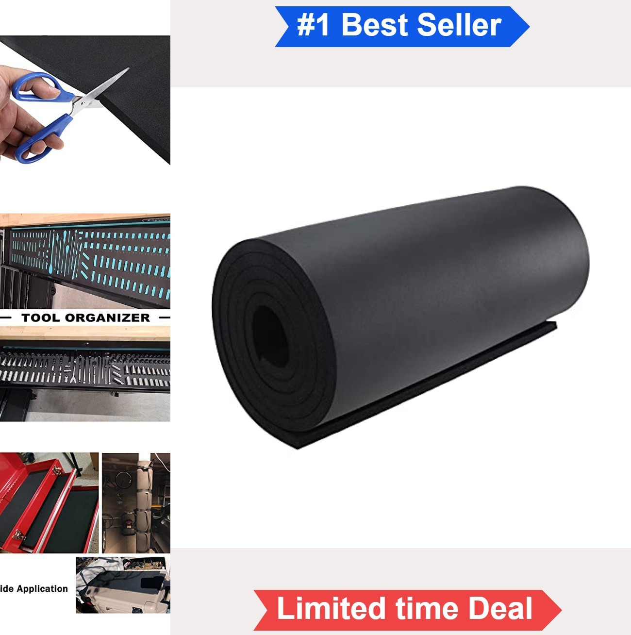 Closed Cell Foam Roll 1/2 Inch Thick 17 Inch Wide 80 Inch Long EPDM Sound