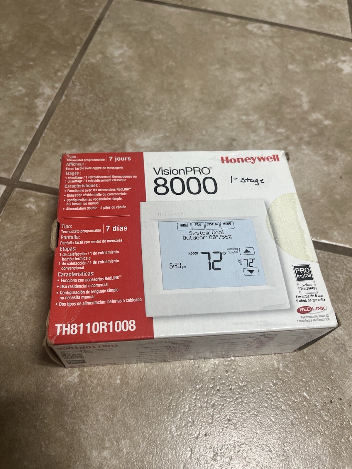 Honeywell TH8110U1003 VisionPro 8000 Touchscreen 7-Day Programmable Thermostat