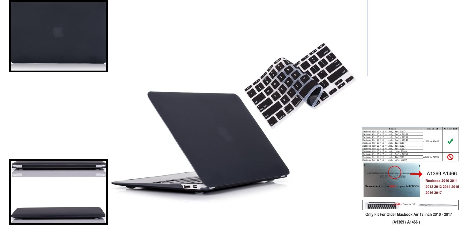Lightweight MacBook Air 13" Hard Shell Case A1369/A1466 with Keyboard Cover