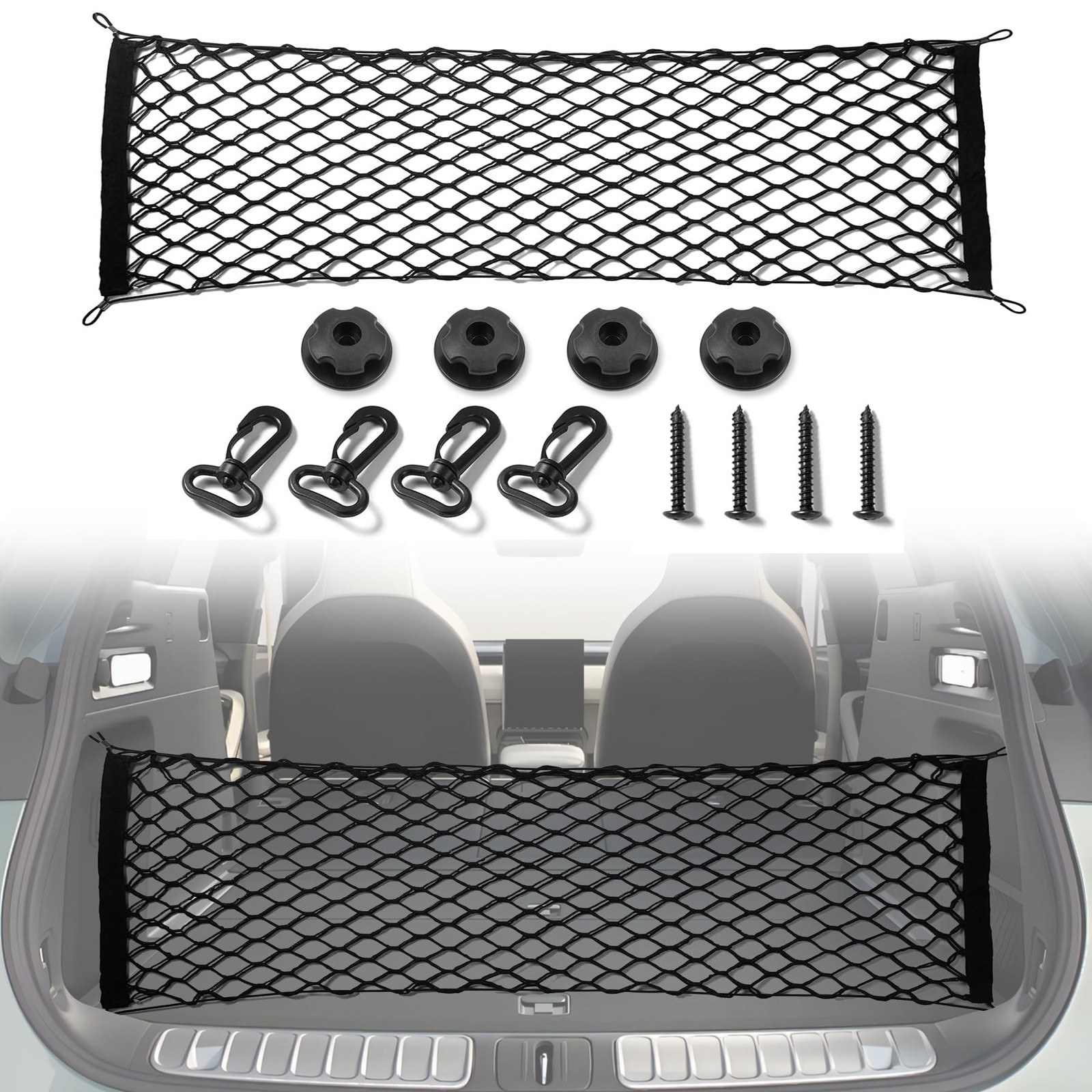 Amiss Cargo Net Stretchable, Car Exterior Accessories, 35.4x15.8 Inch, Black