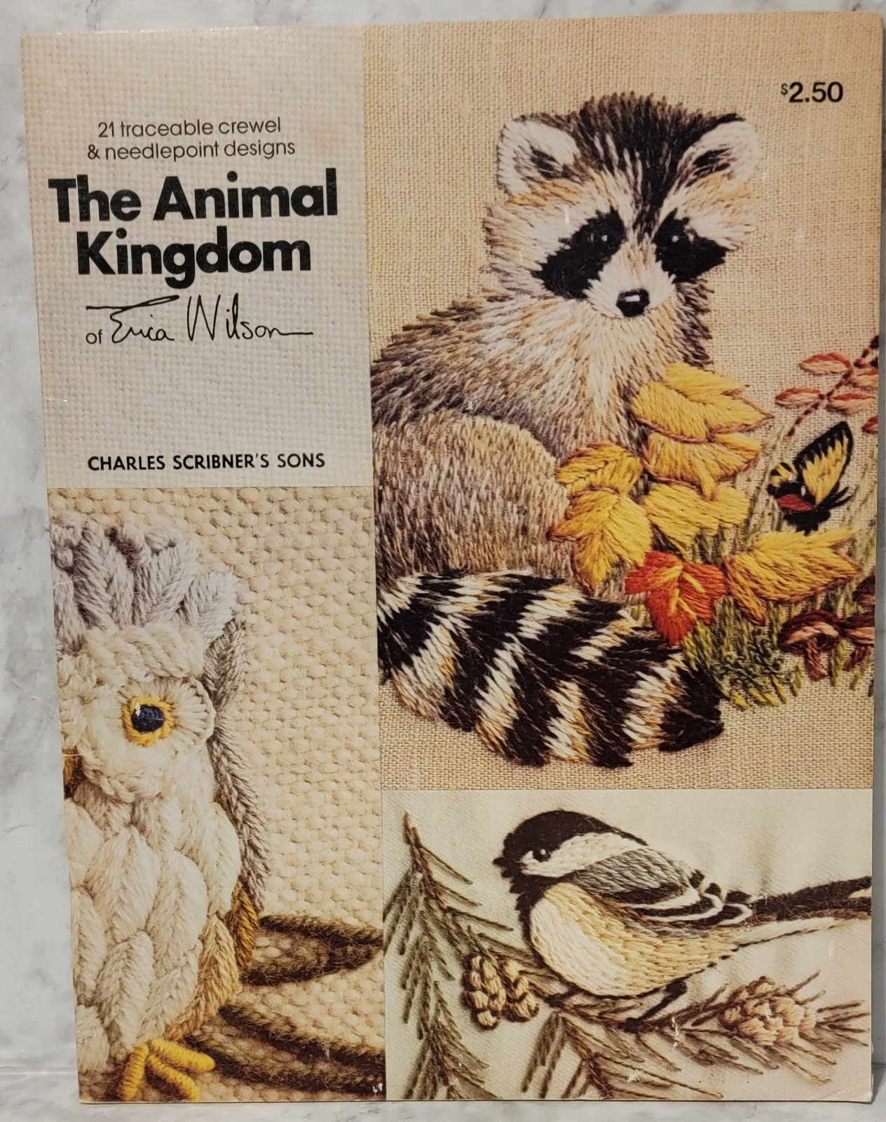 The Animal Kingdom Erica Wilson 1977 Crewel & Needlepoint Designs Vintage Book