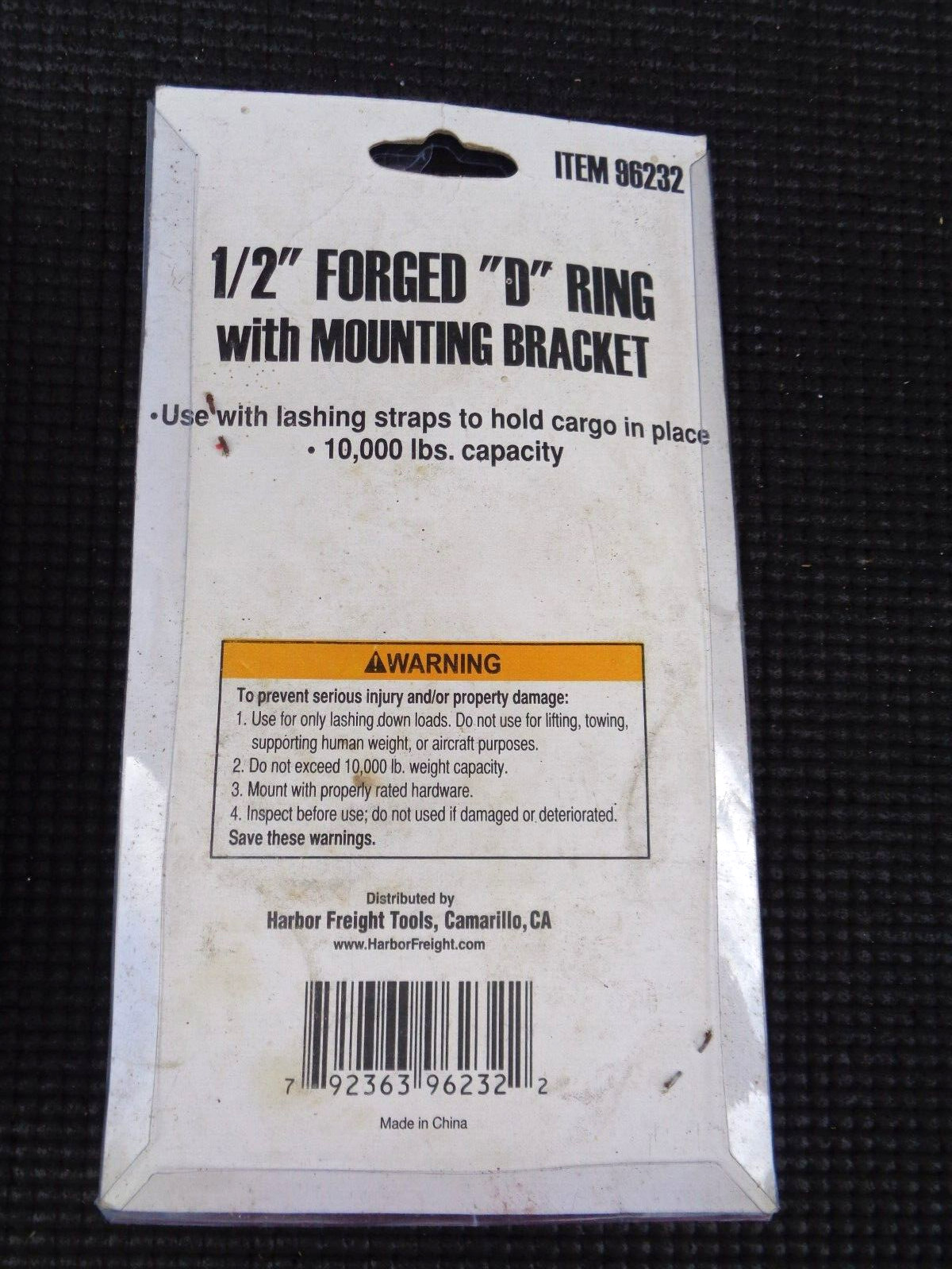 2 - Forged D-Ring 1/2" Diameter Tie Down Rings 10,000 Lbs Capacity