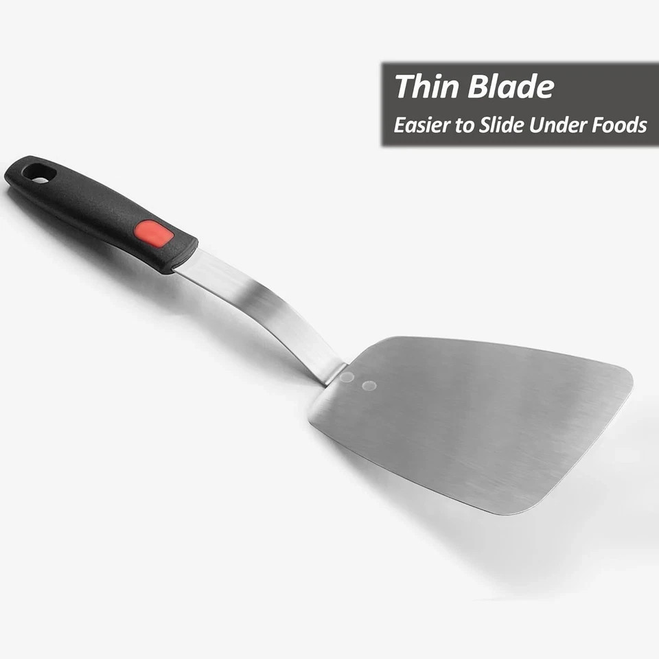 Stainless Steel Flexible Spatula Solid Turner Thin Metal Spatula For Cast Iron S