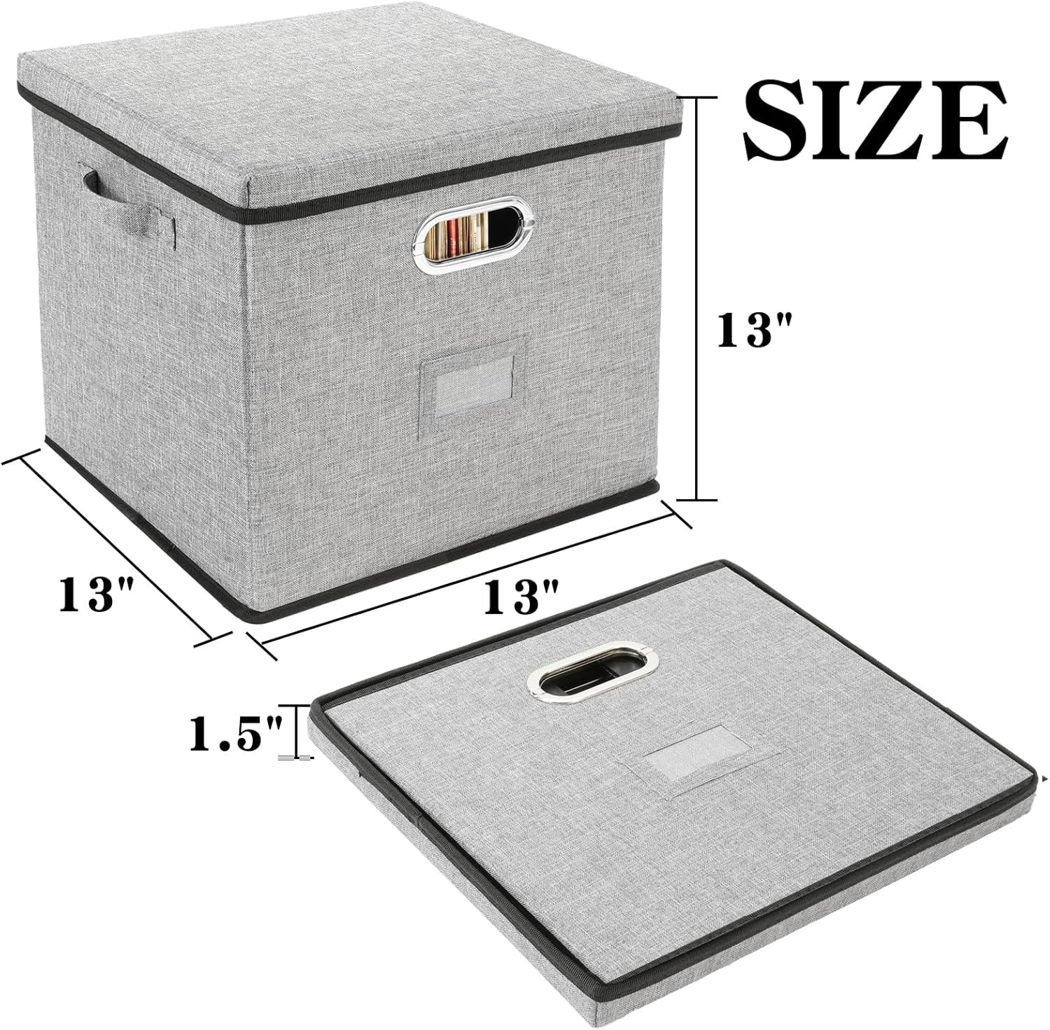 Vinyl Record Storage Box Hold 100+ 12" Albums Stackable LP Storage Bin with Lid