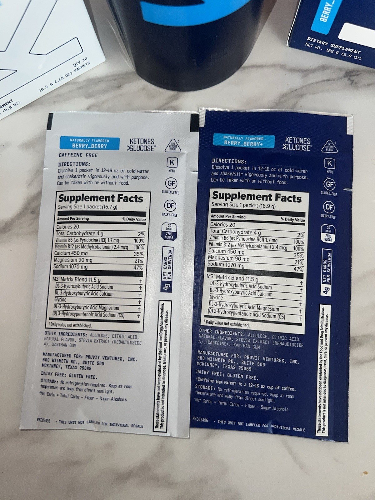 🔥 K-1 K1 Prüvit Ketones 10 Packs Caffeine Free BERRY BERRY ketone NEW K_1 🔥