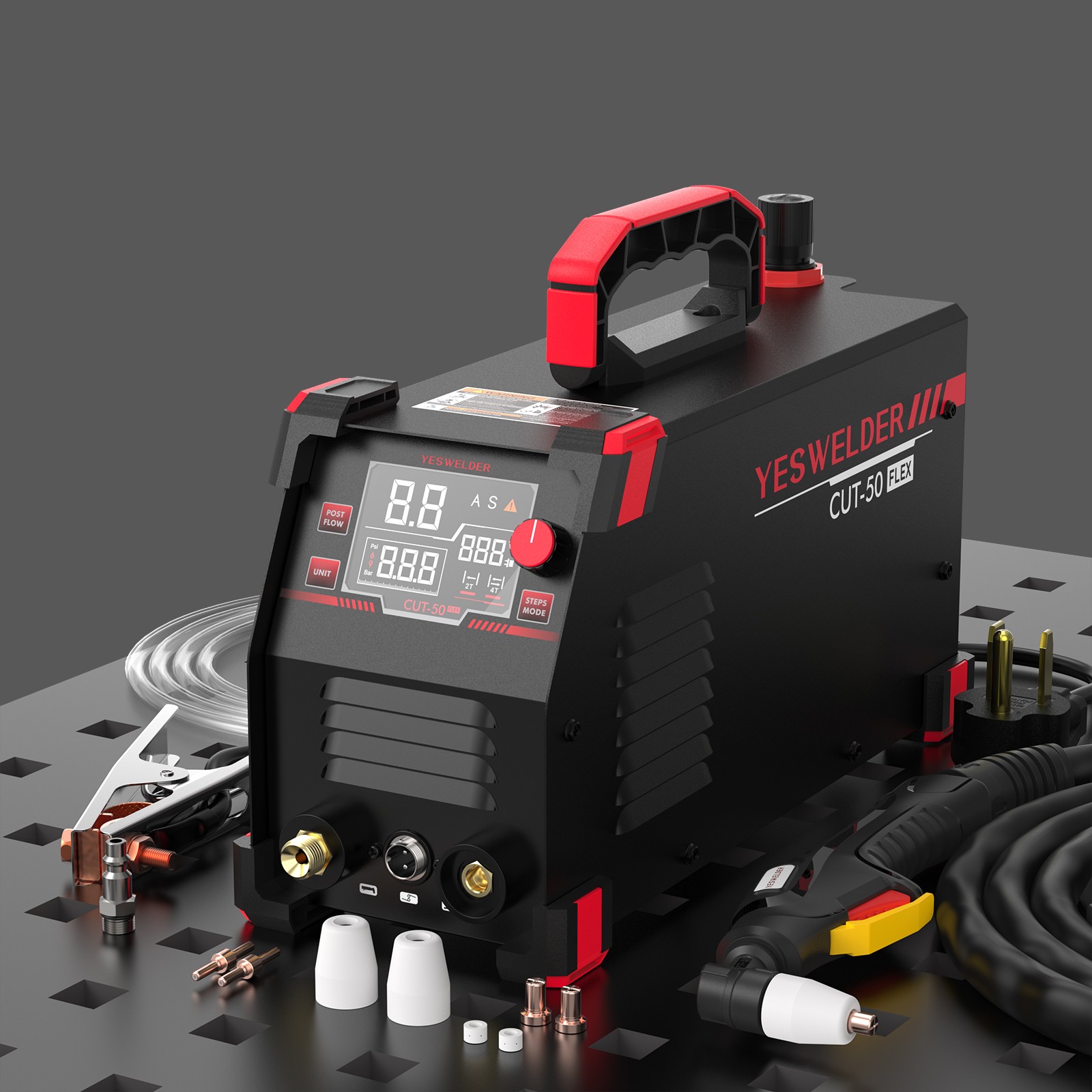 Dual Voltage Plasma Cutter 110V/220V - 50A Digital, 20mm Cutting Capacity